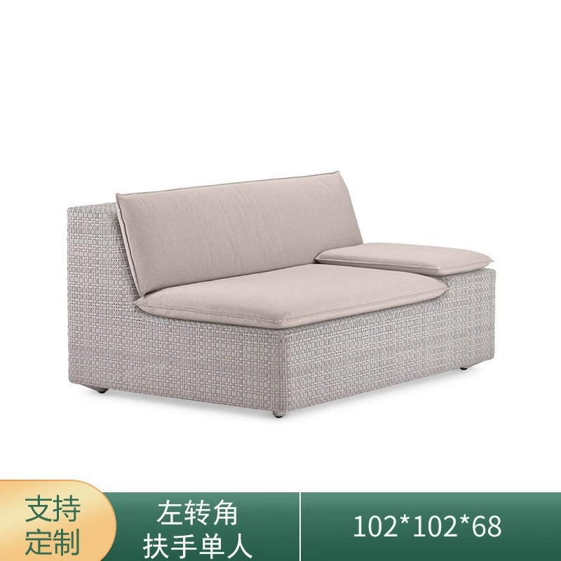 Villa courtyard leisure sofa simple design outdoor waterproof sunscreen hotel homestay rattan recliner furniture combination