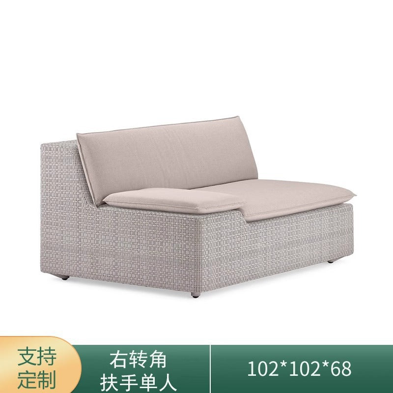 Villa courtyard leisure sofa simple design outdoor waterproof sunscreen hotel homestay rattan recliner furniture combination