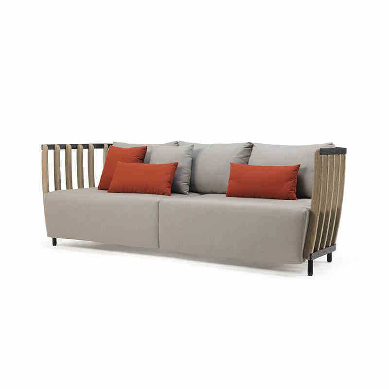 Outdoor sofa teak villa leisure combination rattan chair solid wood coffee table outdoor garden courtyard model furniture