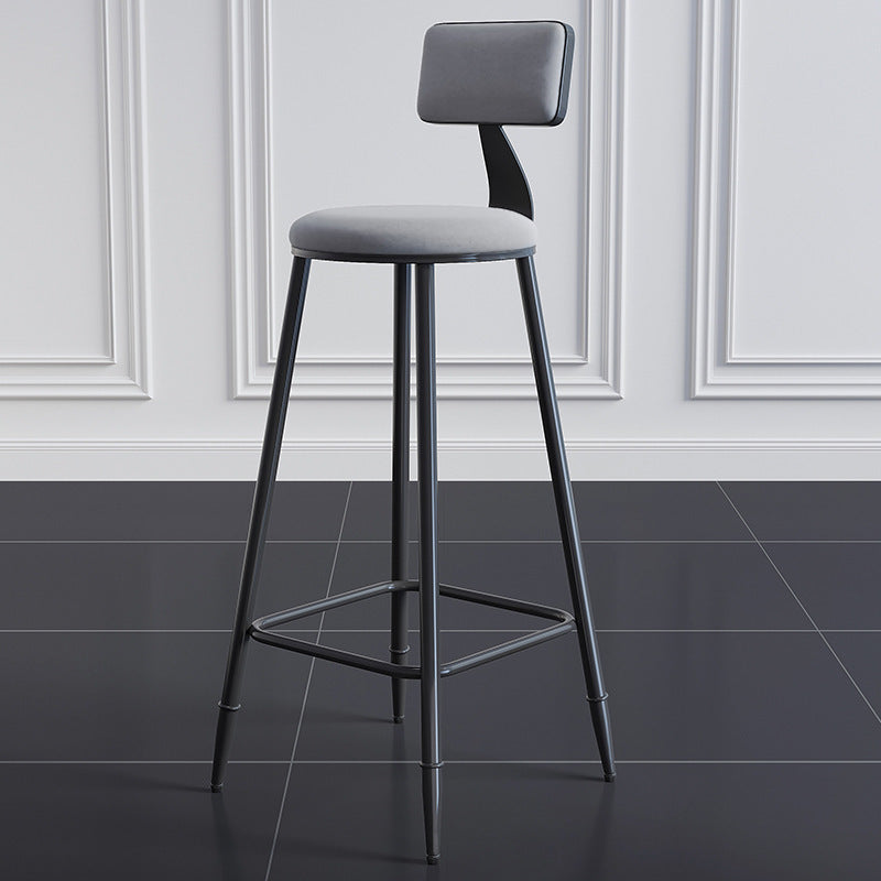 Wrought iron bar chair Modern simple home backrest Bar stool Bar chair High stool Nordic milk tea shop Front desk chair