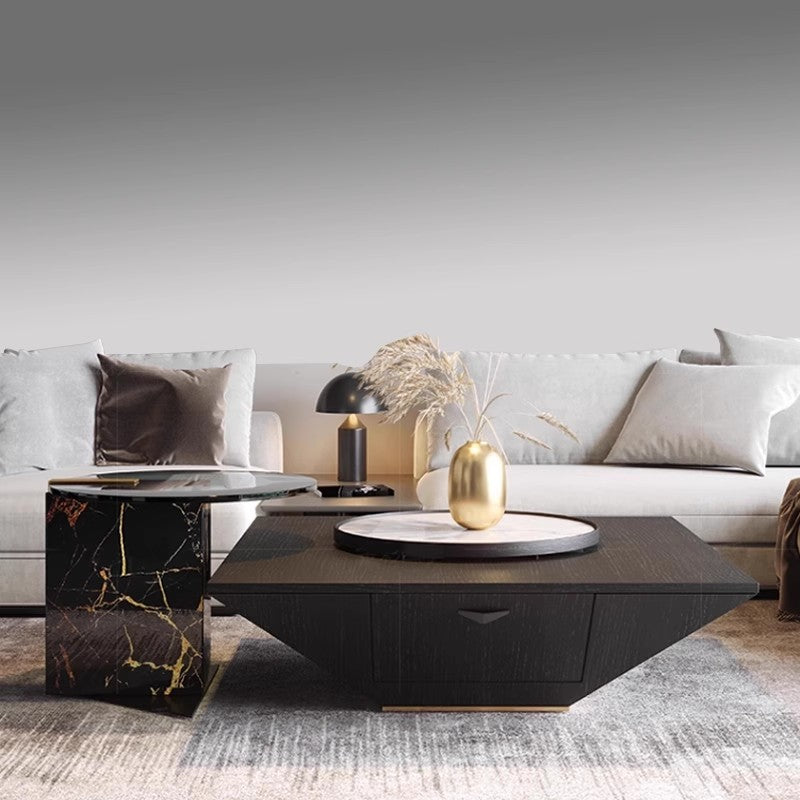 Italian light luxury living room coffee table side table combination modern simple square home minimalist small household shape surprising quiet wind new model