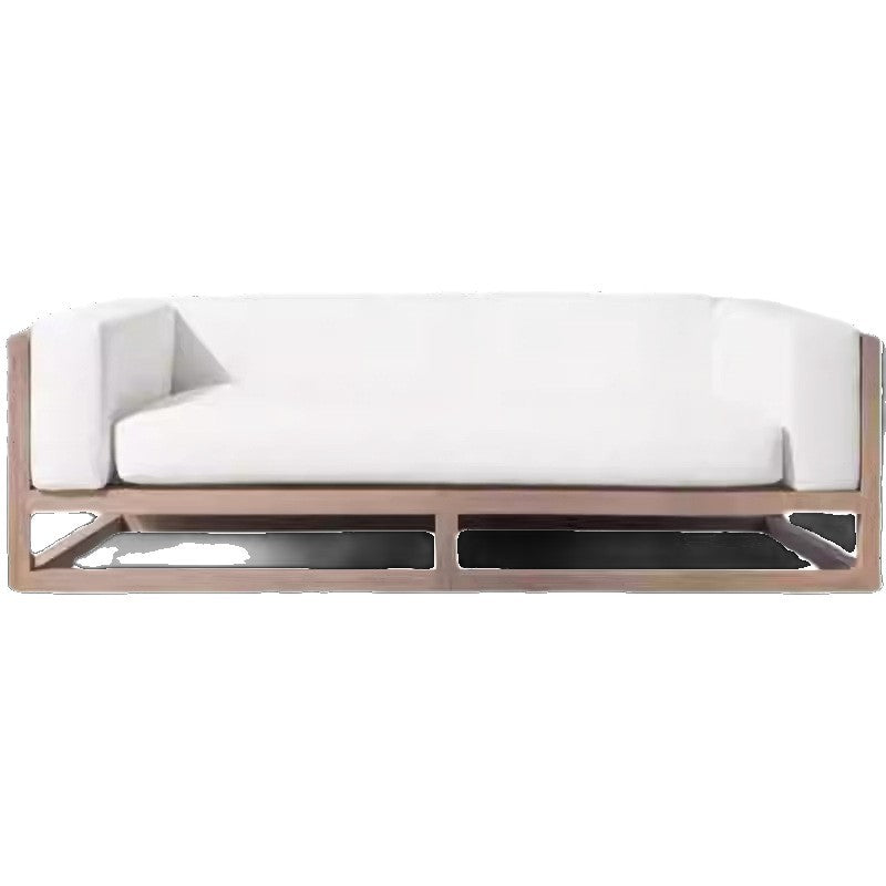 Outdoor aluminum alloy leisure furniture waterproof and sunscreen courtyard garden B & B terrace outdoor balcony wood grain paint sofa