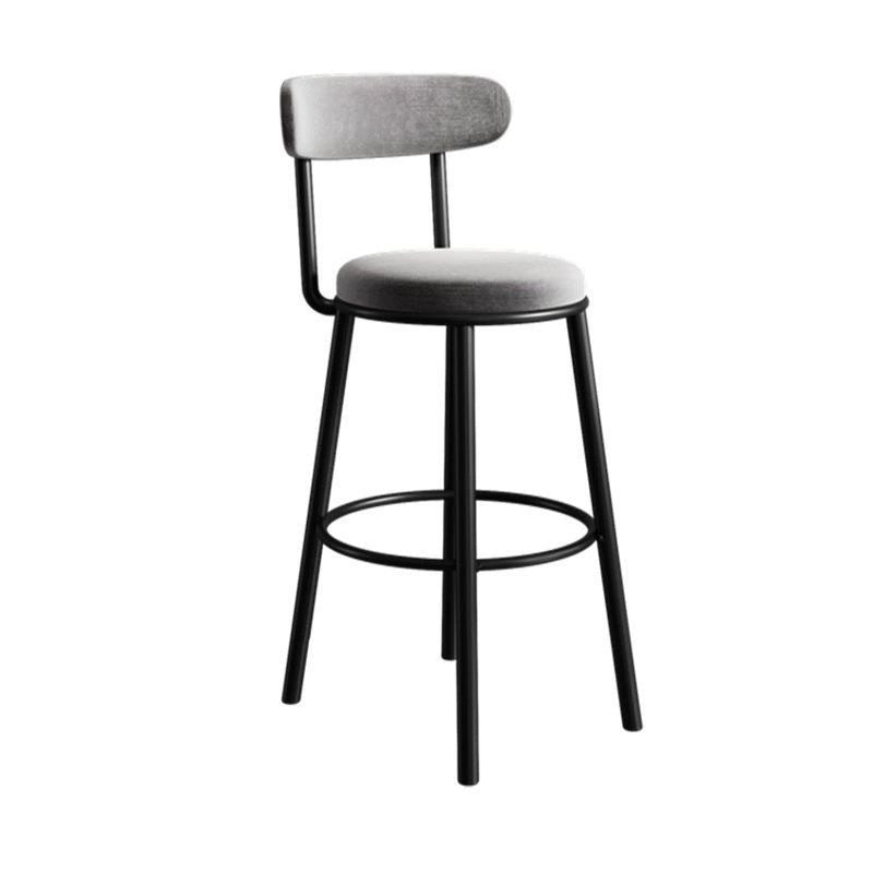 Modern simple wrought iron bar chair high stool Nordic home backrest bar chair light luxury black bar chair high chair