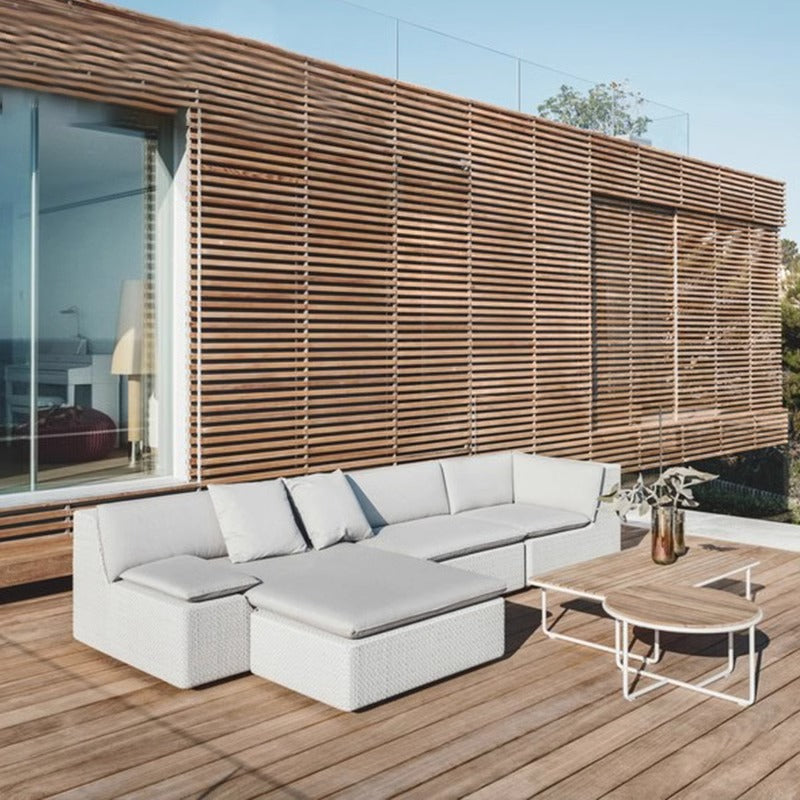 Villa courtyard leisure sofa simple design outdoor waterproof sunscreen hotel homestay rattan recliner furniture combination