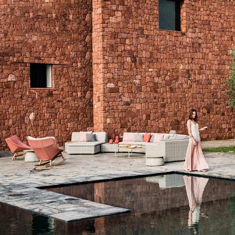 Villa courtyard leisure sofa simple design outdoor waterproof sunscreen hotel homestay rattan recliner furniture combination