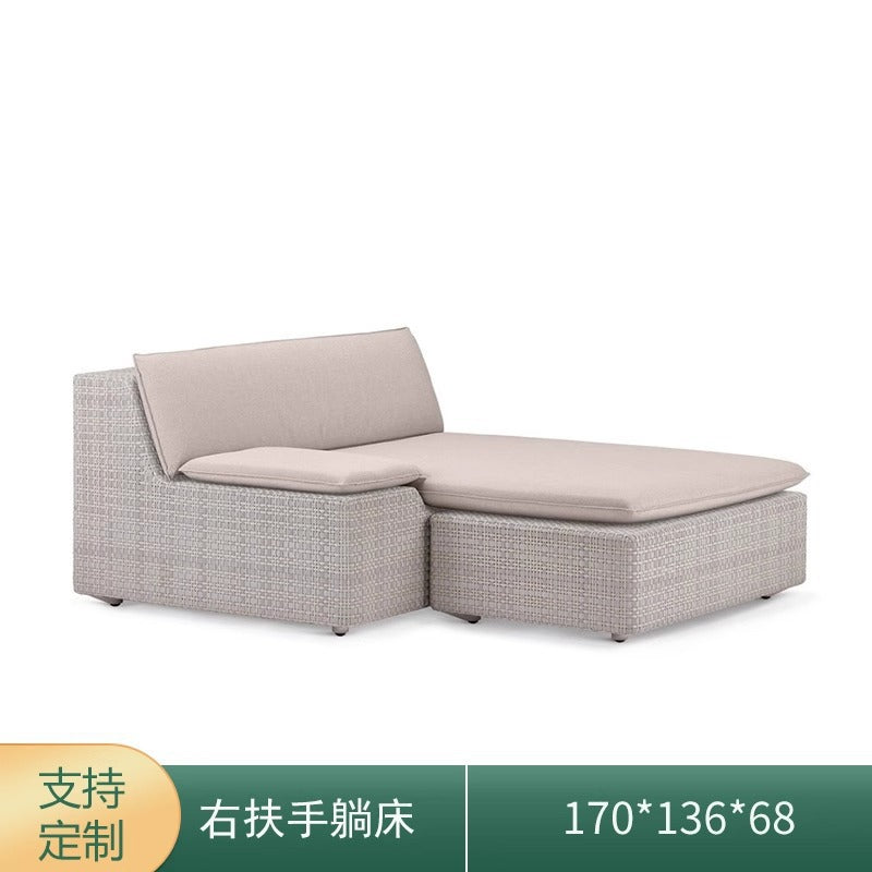 Villa courtyard leisure sofa simple design outdoor waterproof sunscreen hotel homestay rattan recliner furniture combination