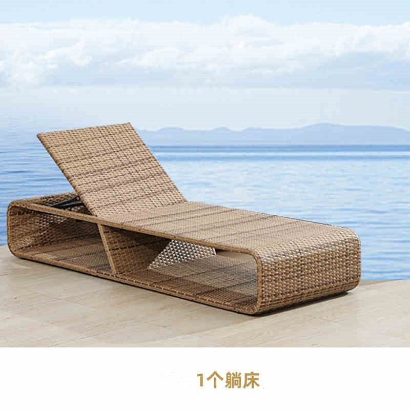 Outdoor Loungers Balcony Courtyard Outdoor Villa Swimming Pool Beach Chairs Outdoor Terrace Waterproof Leisure Rattan Loungers