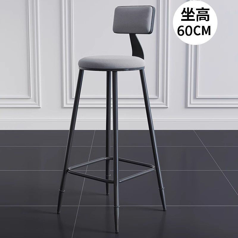 Wrought iron bar chair Modern simple home backrest Bar stool Bar chair High stool Nordic milk tea shop Front desk chair