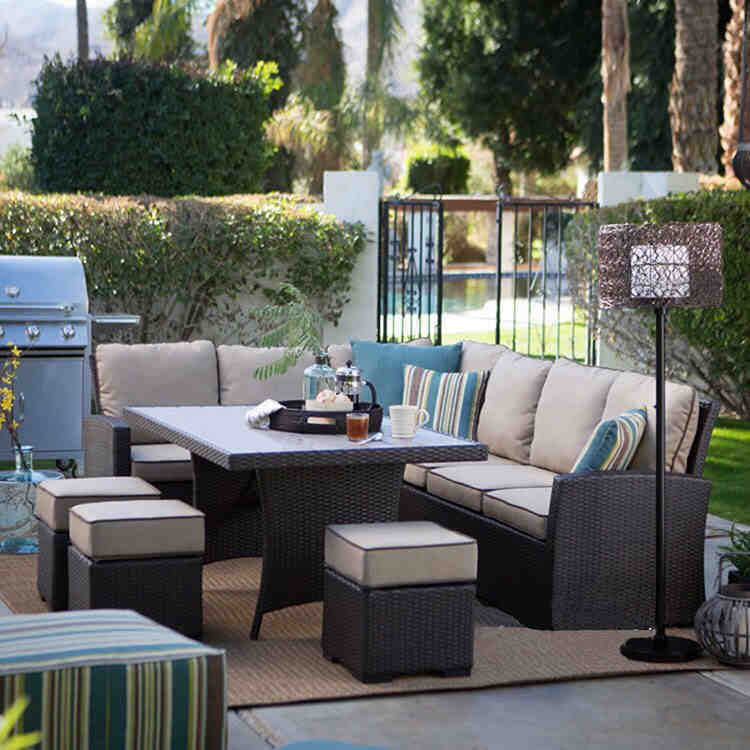 Outdoor rattan sofa courtyard combination three-person rattan chair sun protection waterproof living room rattan outdoor rattan art furniture villa