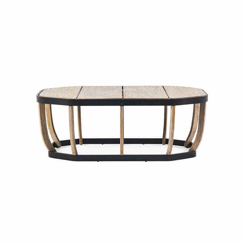 Outdoor sofa teak villa leisure combination rattan chair solid wood coffee table outdoor garden courtyard model furniture