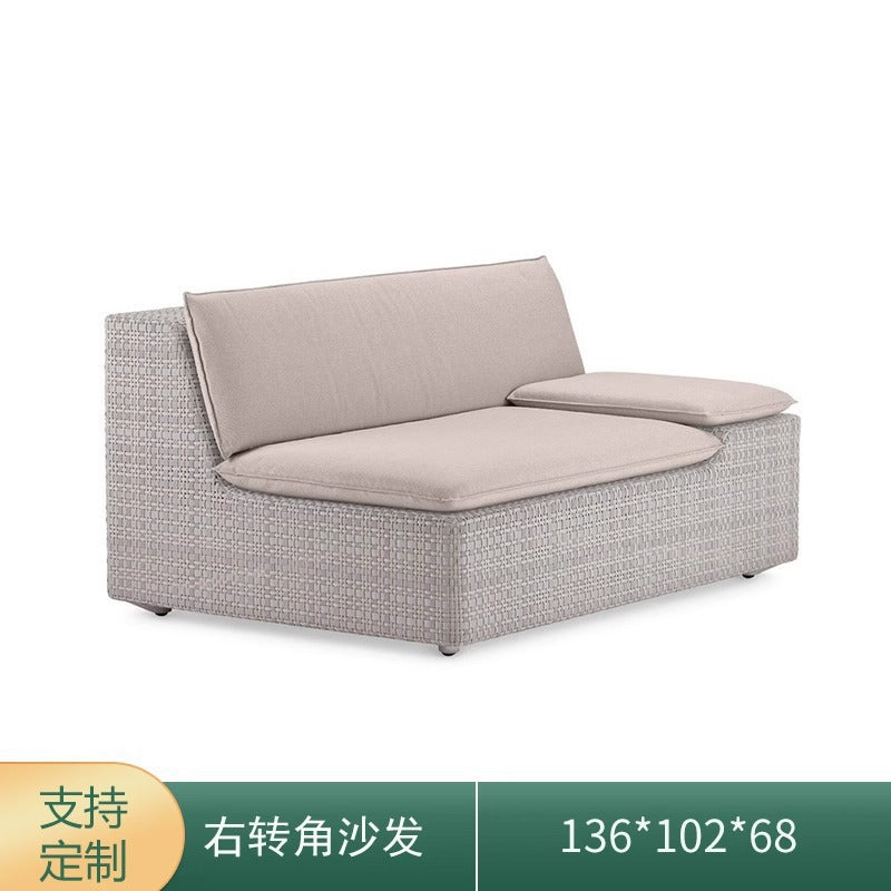 Villa courtyard leisure sofa simple design outdoor waterproof sunscreen hotel homestay rattan recliner furniture combination