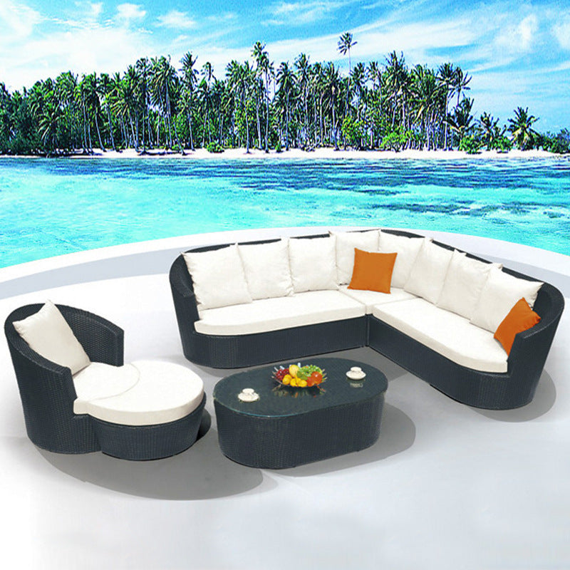 Outdoor rattan sofa combination villa courtyard garden sun room B & B outdoor open-air balcony leisure rattan sofa