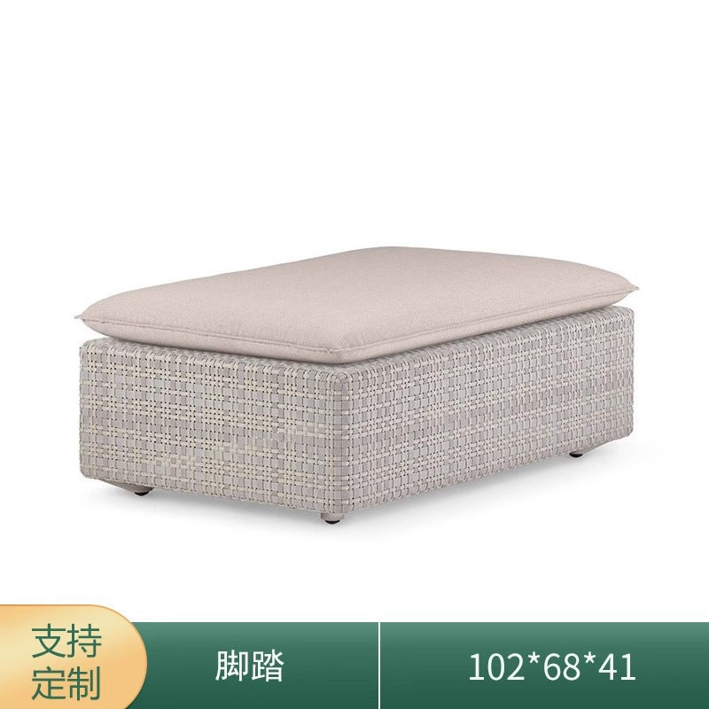 Villa courtyard leisure sofa simple design outdoor waterproof sunscreen hotel homestay rattan recliner furniture combination