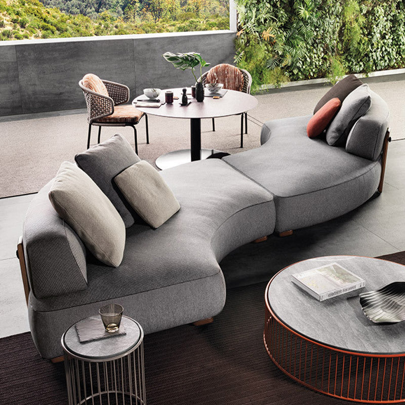 Outdoor courtyard teak sofa hotel outdoor designer garden Nordic homestay manor outdoor sofa combination
