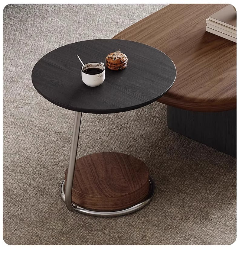 2025 new medieval oval coffee table living room household small apartment solid wood coffee table light luxury high-end retro