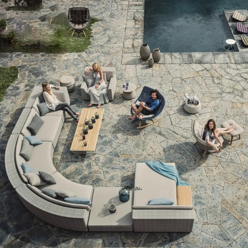 Villa courtyard leisure sofa simple design outdoor waterproof sunscreen hotel homestay rattan recliner furniture combination