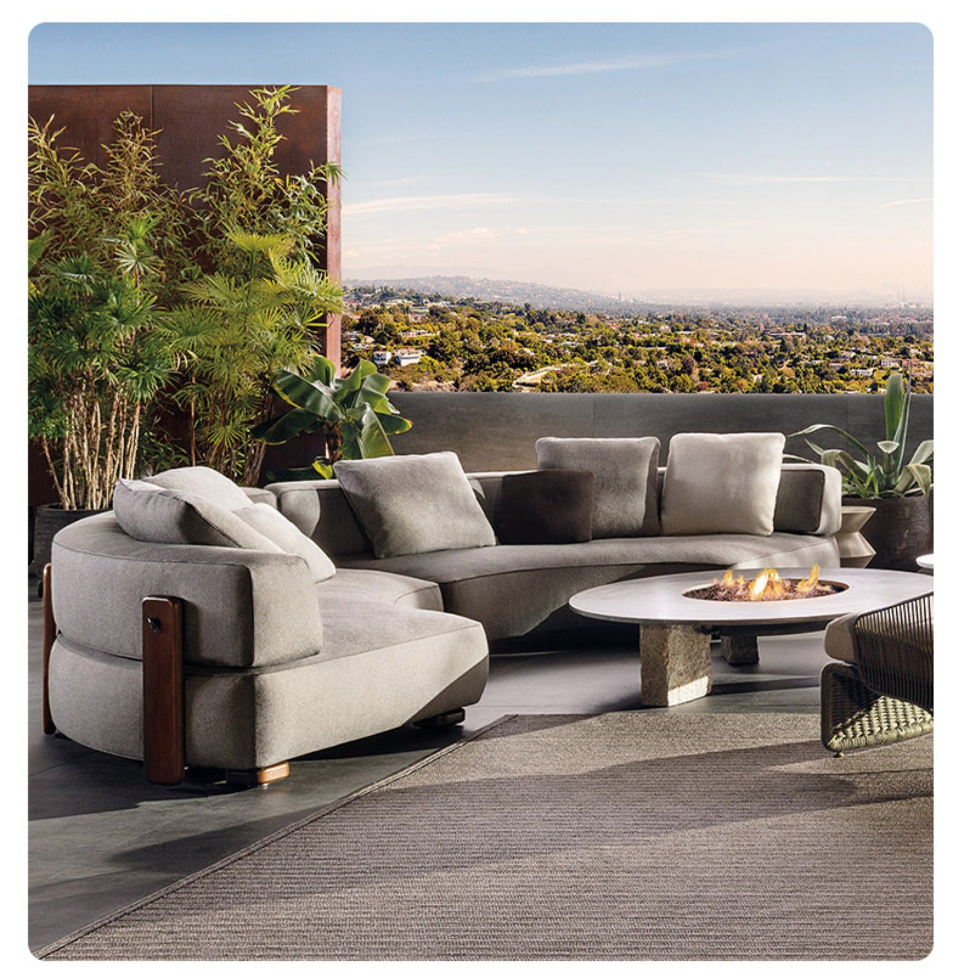 Outdoor courtyard teak sofa hotel outdoor designer garden Nordic homestay manor outdoor sofa combination