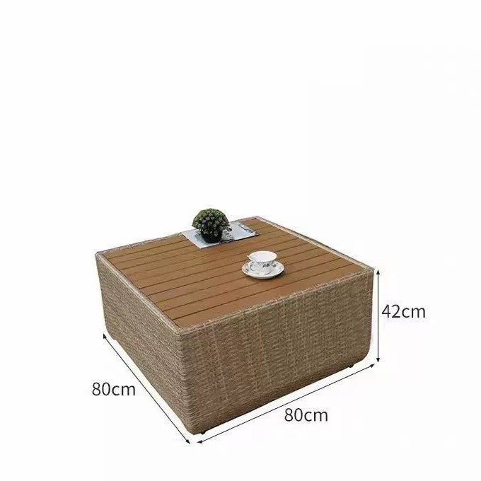 Balcony rattan furniture garden courtyard leisure rattan chair outdoor American country L-shaped corner combination sofa coffee table