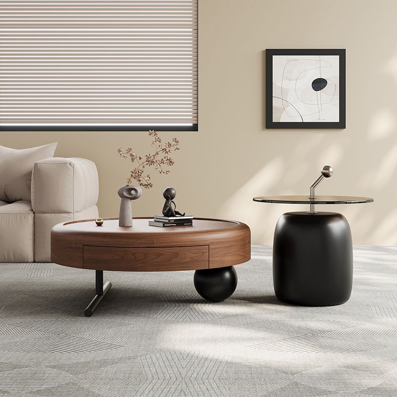 Designer Italian light luxury round coffee table combination art creative living room home modern simple coffee table small apartment