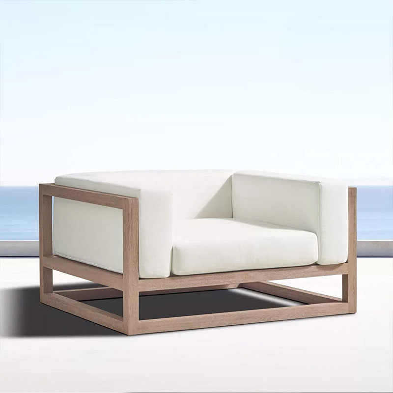 Outdoor aluminum alloy leisure furniture waterproof and sunscreen courtyard garden B & B terrace outdoor balcony wood grain paint sofa