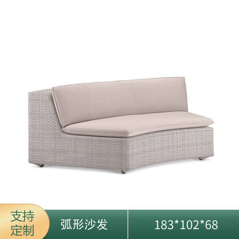Villa courtyard leisure sofa simple design outdoor waterproof sunscreen hotel homestay rattan recliner furniture combination