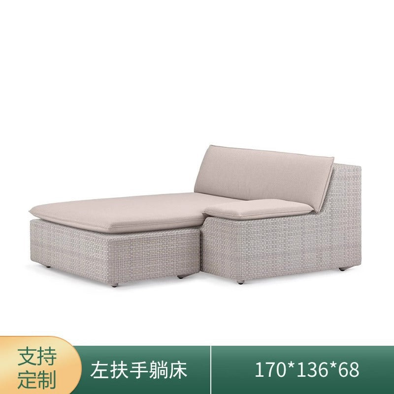 Villa courtyard leisure sofa simple design outdoor waterproof sunscreen hotel homestay rattan recliner furniture combination