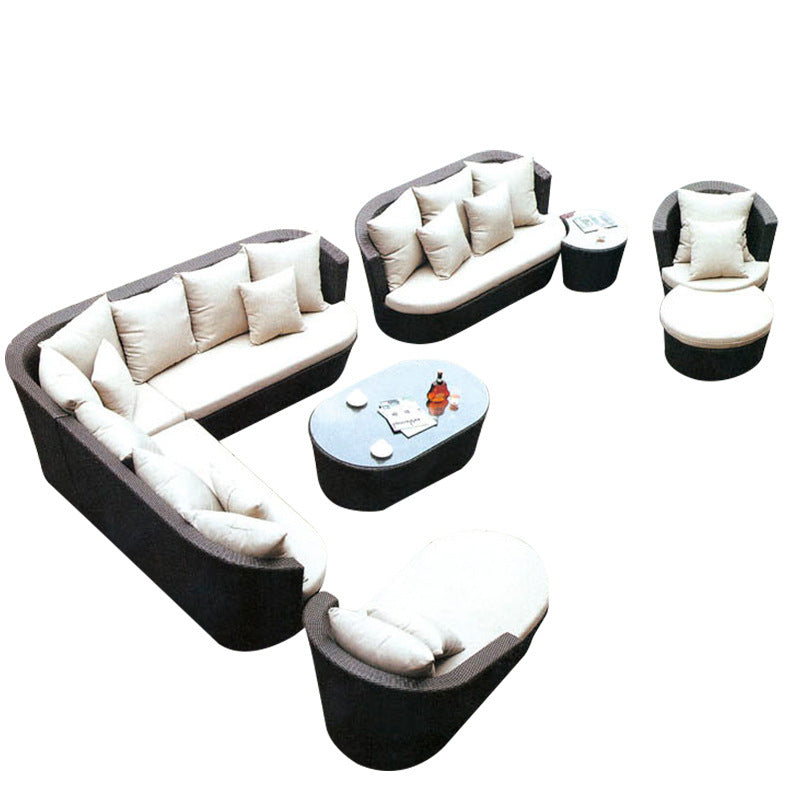 Outdoor rattan sofa combination villa courtyard garden sun room B & B outdoor open-air balcony leisure rattan sofa
