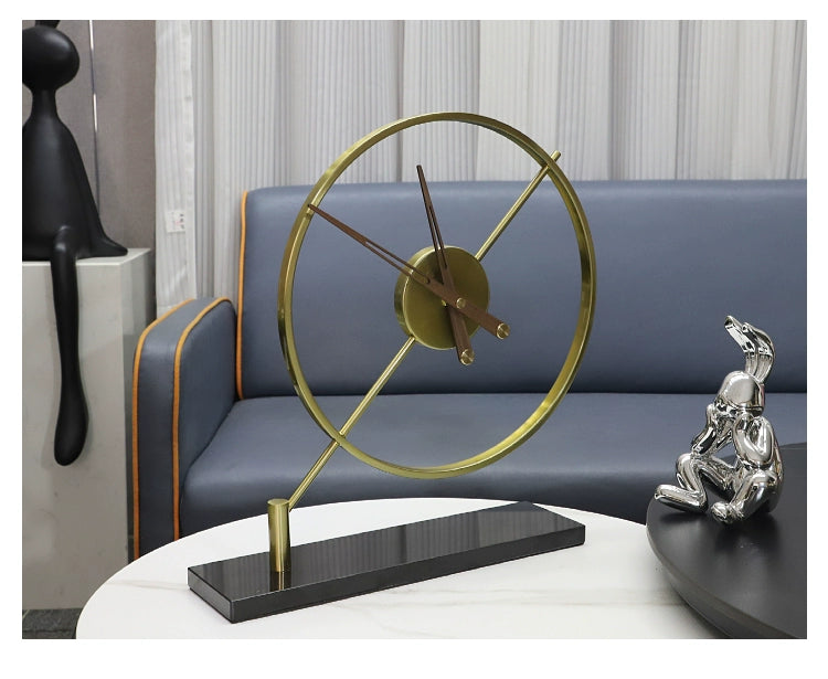 Haoke Chuangyi Home Furnishing Modern Simple Acrylic Metal Clock Table Clock Tabletop Ornament Study Living Room Bedroom