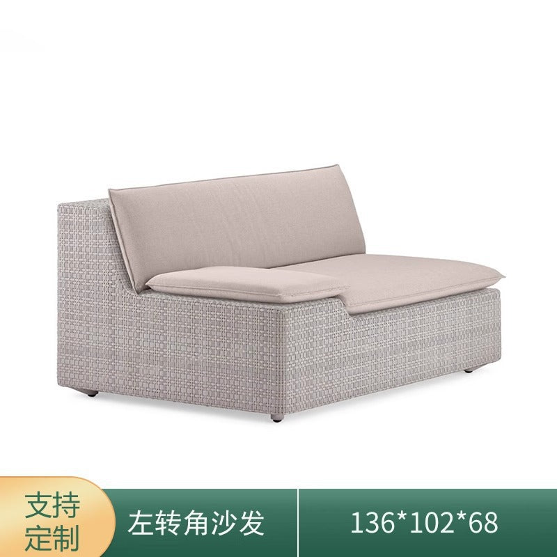 Villa courtyard leisure sofa simple design outdoor waterproof sunscreen hotel homestay rattan recliner furniture combination