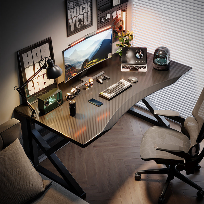 Computer desk desktop household carbon fiber e-sports table and chair set bedroom game table simple workbench desk