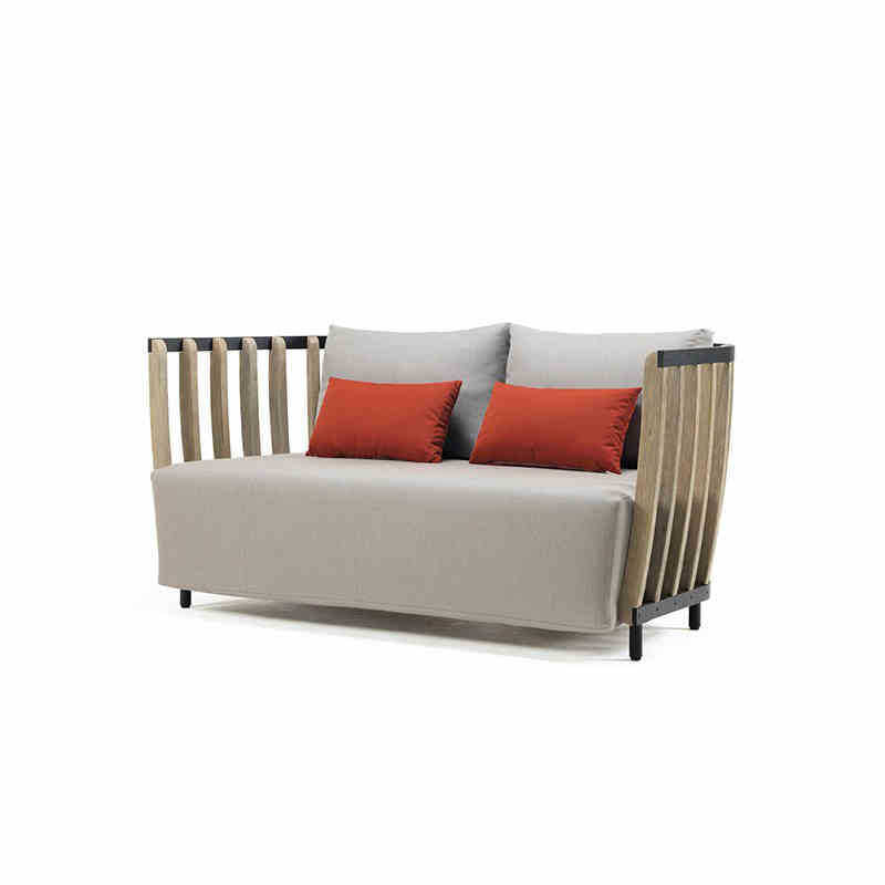 Outdoor sofa teak villa leisure combination rattan chair solid wood coffee table outdoor garden courtyard model furniture