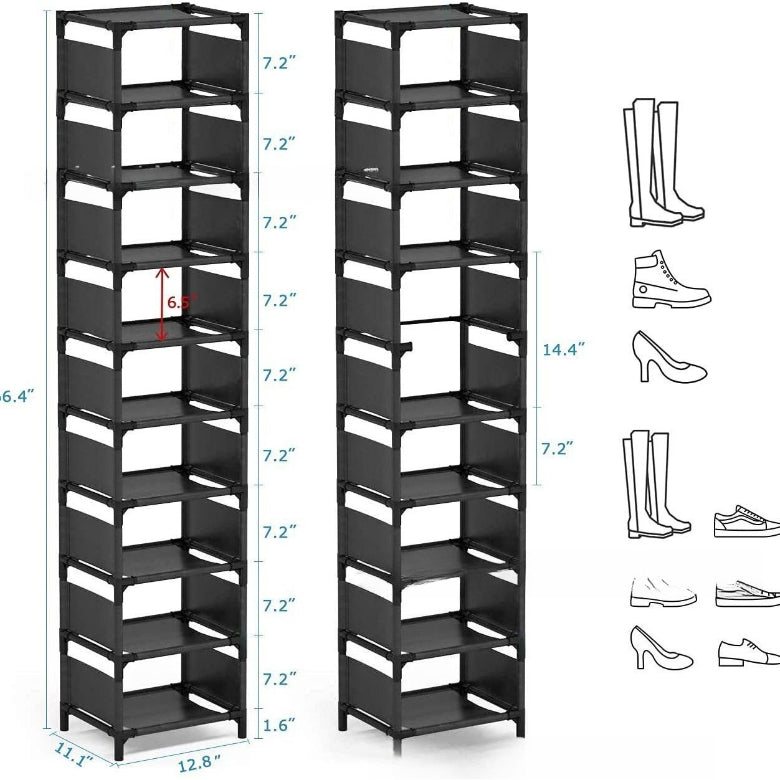 Cross-border hot-selling, non-woven fabric assembly folding narrow shoe rack, small shoe cabinet, small size storage rack, multi-functional shoe rack