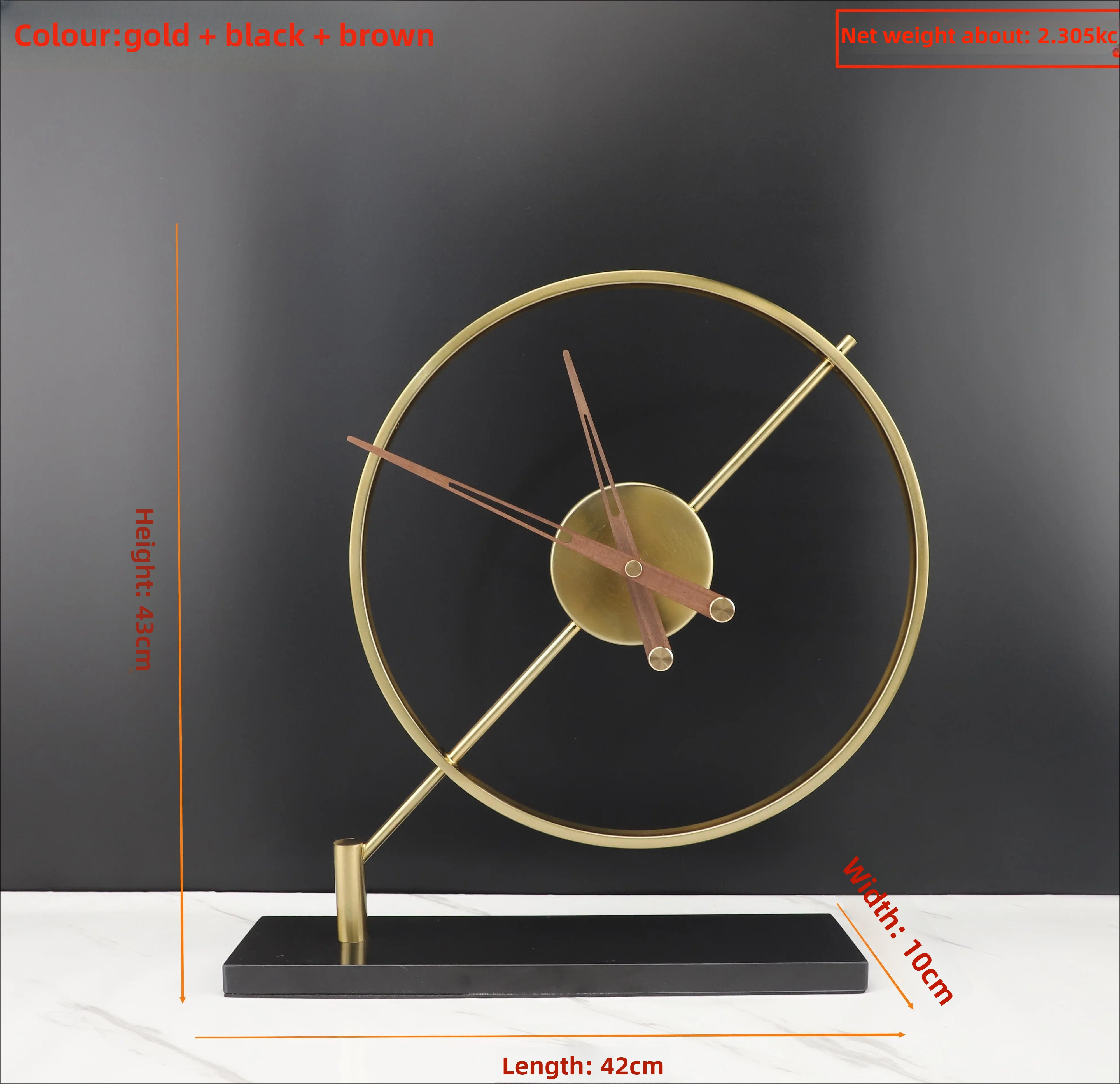 Haoke Chuangyi Home Furnishing Modern Simple Acrylic Metal Clock Table Clock Tabletop Ornament Study Living Room Bedroom