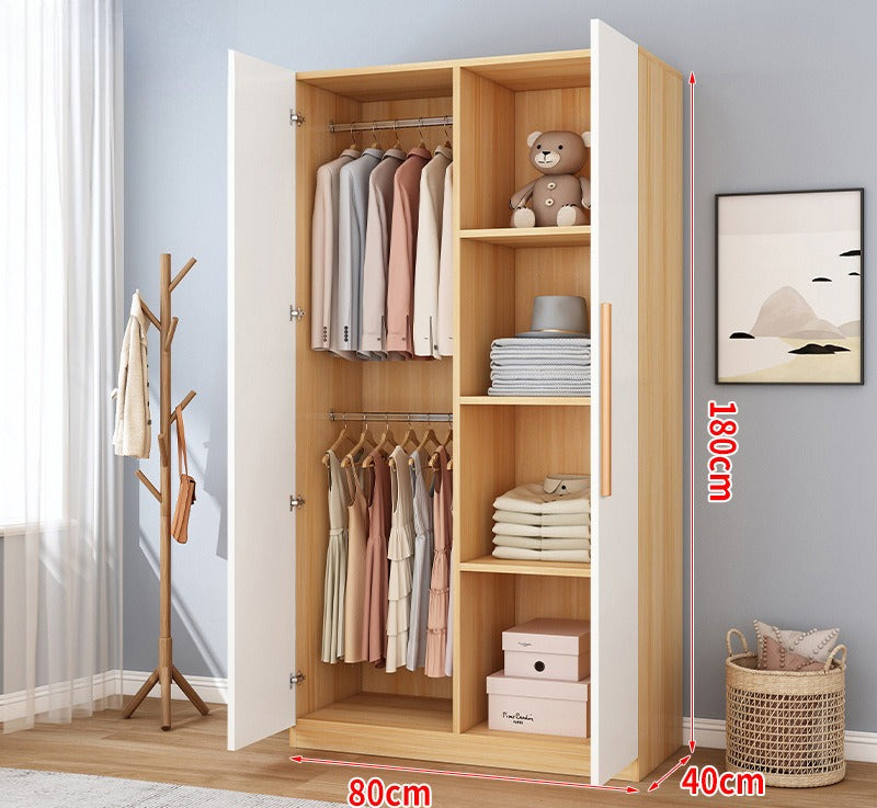 Wardrobe household bedroom rental room simple assembly e****mical granular plate small apartment storage cabinet wardrobe