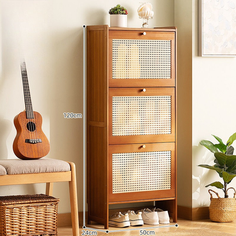 Door shoe cabinet High vertical entry cabinet Integrated household entrance cabinet Narrow cabinet for corridor outside the door Ultra-thin shoe rack