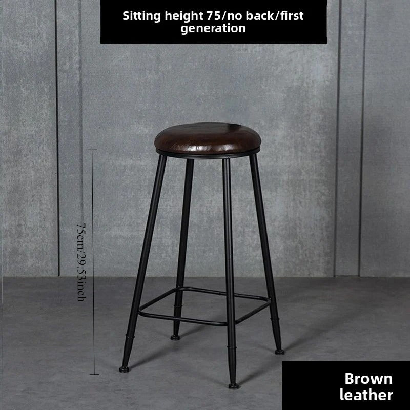 Wrought iron bar chair Modern simple home backrest Bar stool Bar chair High stool Nordic milk tea shop Front desk chair