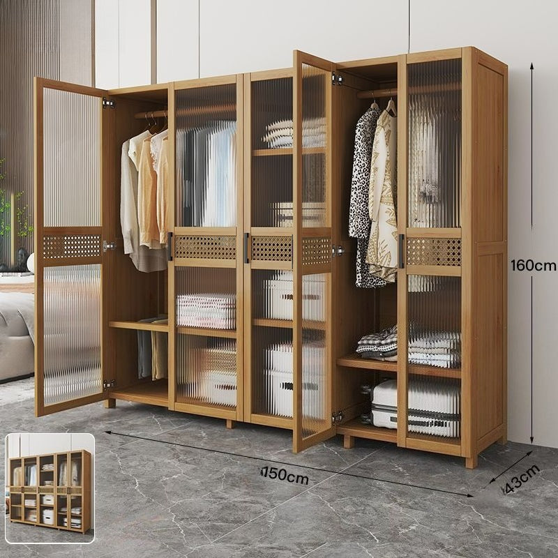 Wardrobe rental room simple and e****mical solid wood durable dormitory solid wood storage cabinet children's small apartment