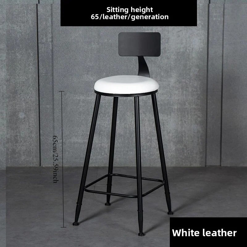 Wrought iron bar chair Modern simple home backrest Bar stool Bar chair High stool Nordic milk tea shop Front desk chair