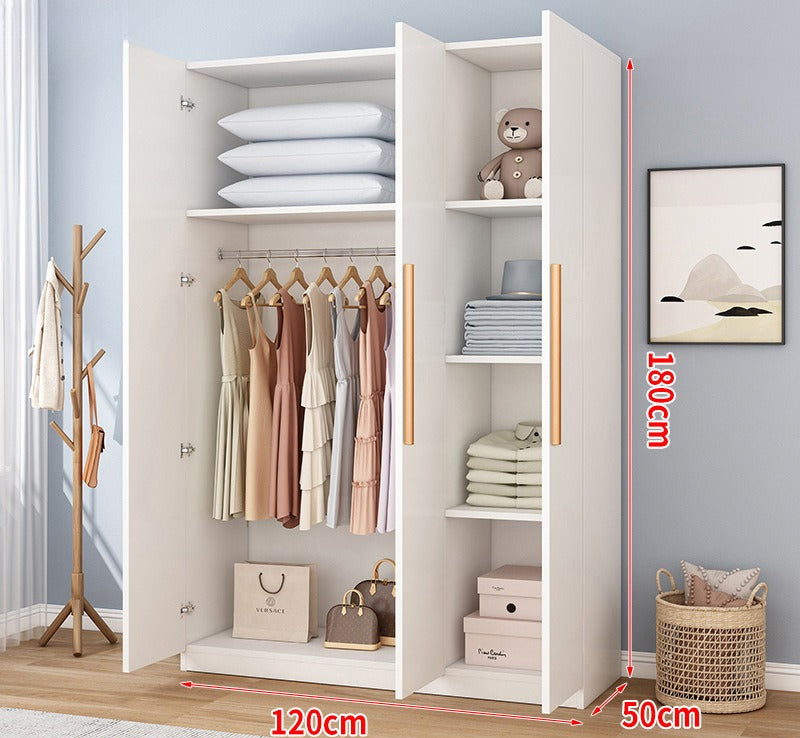 Wardrobe household bedroom rental room simple assembly e****mical granular plate small apartment storage cabinet wardrobe