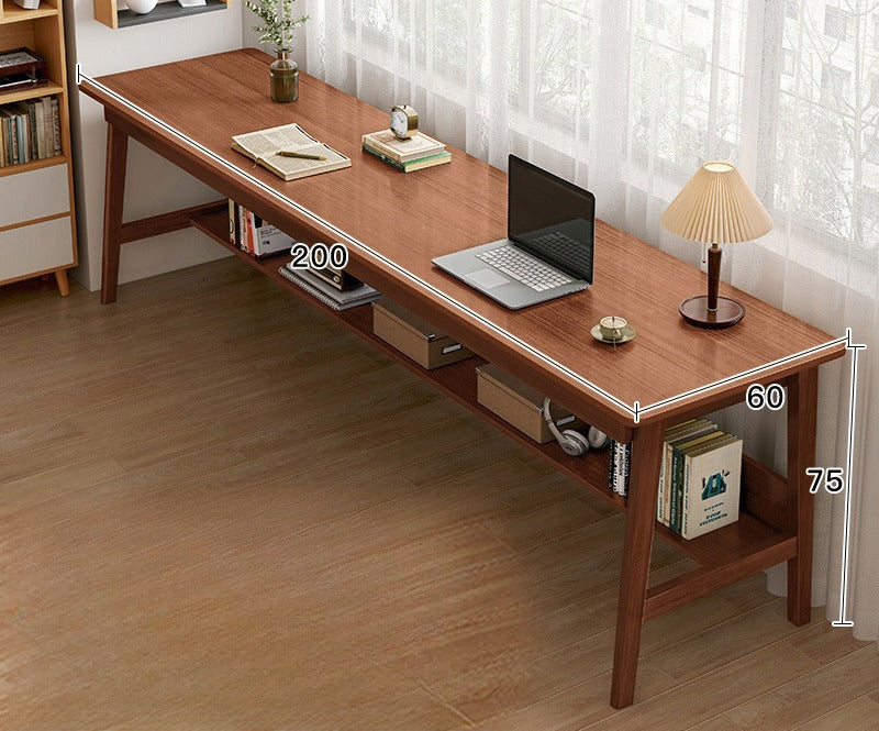 Long table against the wall Narrow table Rectangle desk Double desk Household computer desk Solid wood leg workbench