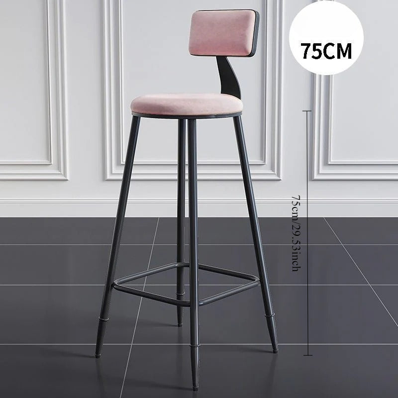 Wrought iron bar chair Modern simple home backrest Bar stool Bar chair High stool Nordic milk tea shop Front desk chair