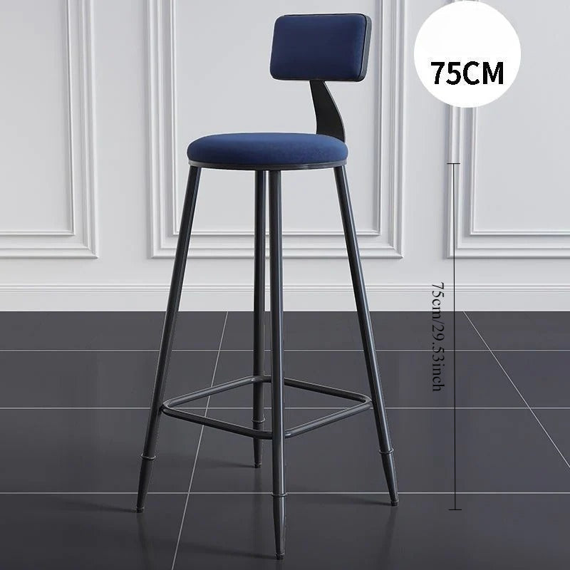 Wrought iron bar chair Modern simple home backrest Bar stool Bar chair High stool Nordic milk tea shop Front desk chair