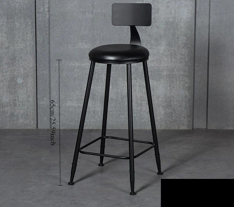 Wrought iron bar chair Modern simple home backrest Bar stool Bar chair High stool Nordic milk tea shop Front desk chair