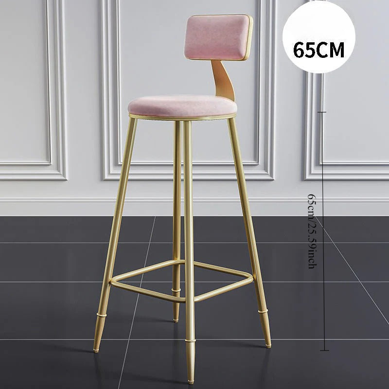 Wrought iron bar chair Modern simple home backrest Bar stool Bar chair High stool Nordic milk tea shop Front desk chair