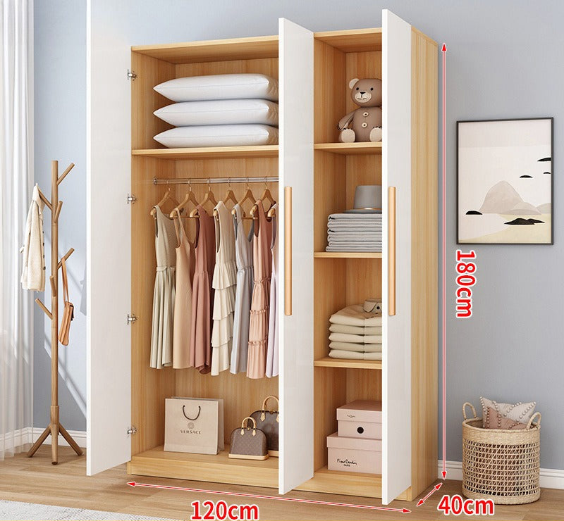 Wardrobe household bedroom rental room simple assembly e****mical granular plate small apartment storage cabinet wardrobe
