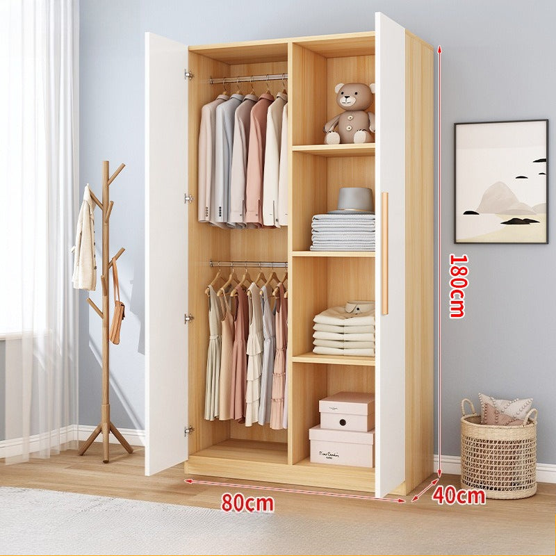 Wardrobe household bedroom rental room simple assembly e****mical granular plate small apartment storage cabinet wardrobe