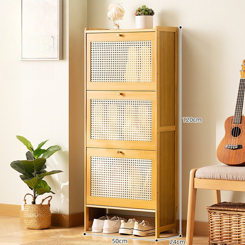 Door shoe cabinet High vertical entry cabinet Integrated household entrance cabinet Narrow cabinet for corridor outside the door Ultra-thin shoe rack