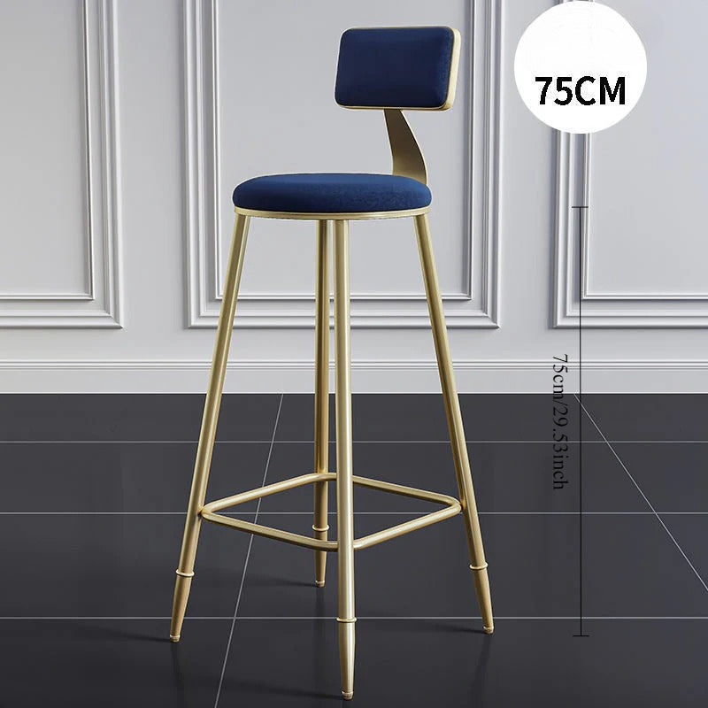 Wrought iron bar chair Modern simple home backrest Bar stool Bar chair High stool Nordic milk tea shop Front desk chair