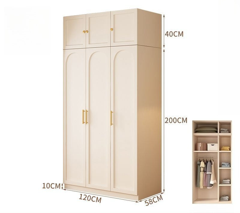 Wardrobe household bedroom solid wood cabinet to top opposite door glass combination large wardrobe with drawers combination cabinet factory