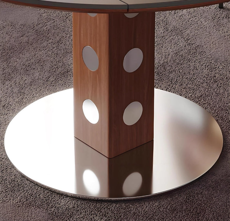 French medieval rock slab dining table household small apartment Berg table foldable Bauhaus function dining chair round table